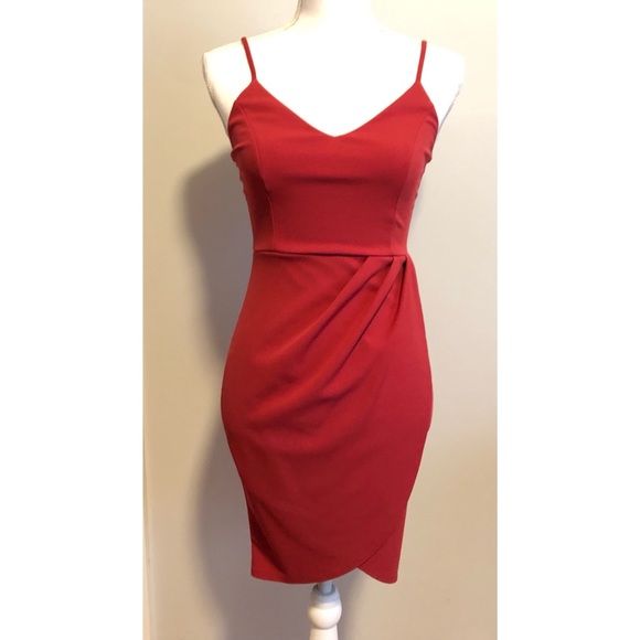 forever your girl rust red bodycon dress